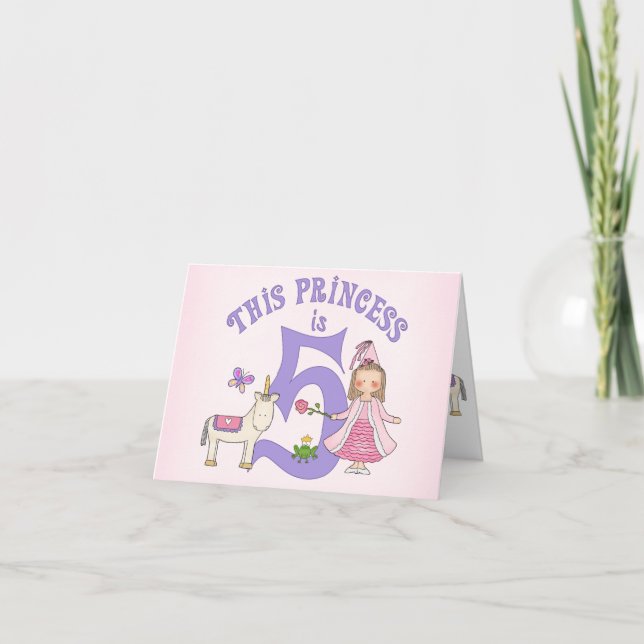 Carte De Remerciements Invainqueur du 5e anniversaire de la Princesse Uni (Devant)