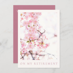 CARTE DE REMERCIEMENTS INVITATION: RETRAITE: CHERRY BLOSSOM BRANCHE