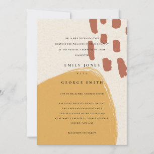 CARTE DE REMERCIEMENTS INVITE ABSTRAITE DE MARIAGE SCANDI DE L'ORANGE DE 
