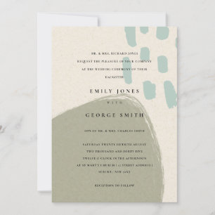 CARTE DE REMERCIEMENTS INVITE ABSTRAITE GRAY BLEU KRAFT SCANDI MARIAGE