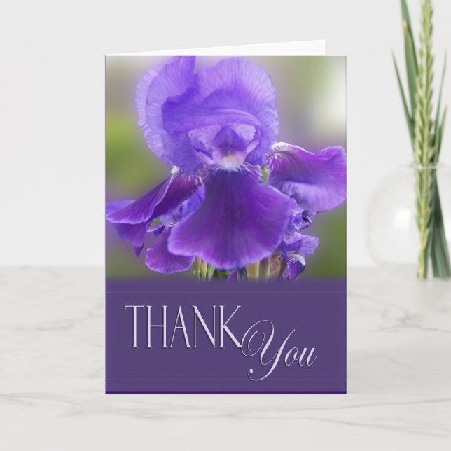 Carte de remerciements Iris violet (Devant)