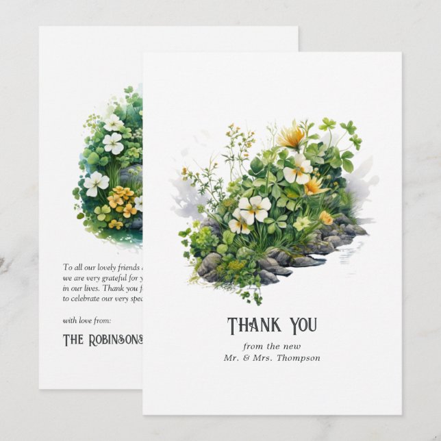 Carte De Remerciements Irlande Destination Wedding (Devant / Derrière)