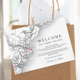 Carte De Remerciements Itinéraire de bienvenue pour les Mariages de l'île