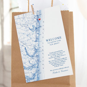 Carte De Remerciements Itinéraire de bienvenue pour Mariage d'Asbury Park