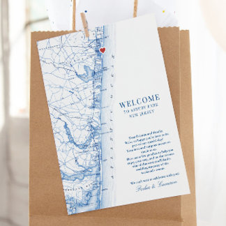 Carte De Remerciements Itinéraire de bienvenue pour Mariage d'Asbury Park