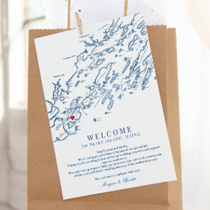 Carte De Remerciements Itinéraire de bienvenue pour Mariage de Peaks Isla