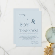 It's A Boy! Minimalism Pastel Blue Baby Shower