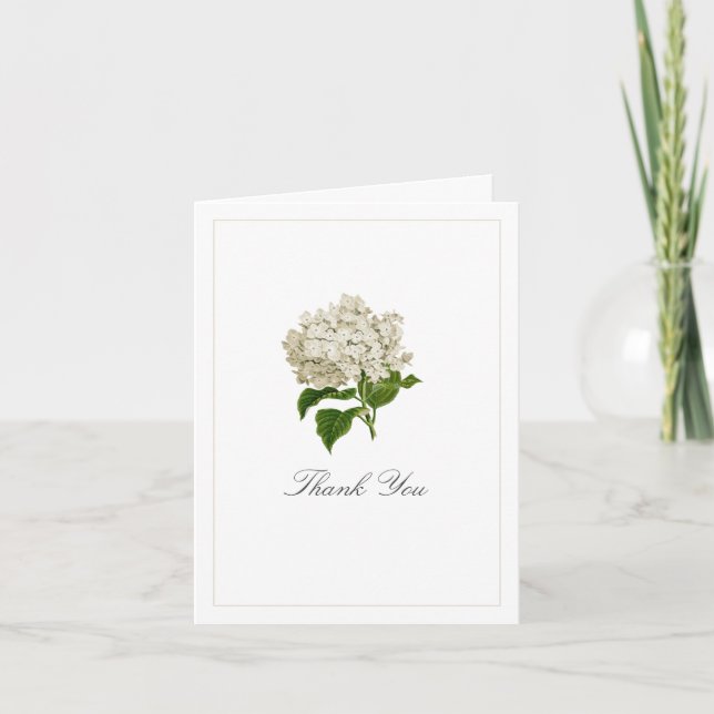 Carte De Remerciements Ivory Hydrangea Flower Baby Shower Baby Photo (Devant)