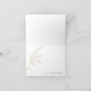 Carte De Remerciements Ivory Pampas Grass Allison1