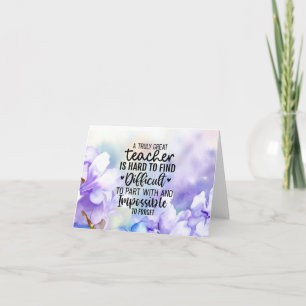 Carte De Remerciements Jacaranda fleurs pour professeur