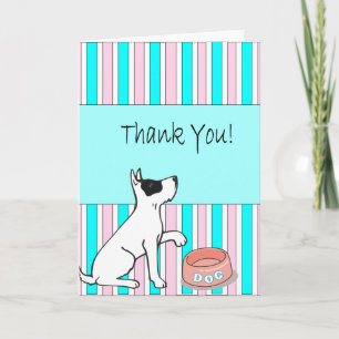 carte de remerciements, Jack Russell Cartoon