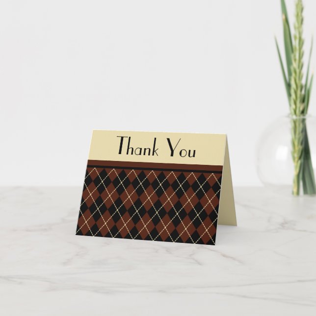 Carte de remerciements Jacquard rétro (Devant)