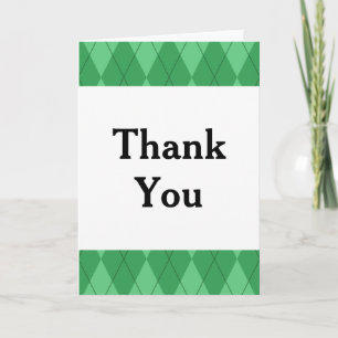 Carte de remerciements Jacquard vert