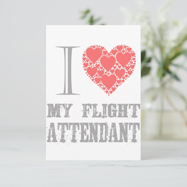 Carte De Remerciements J'adore les agents de bord (Debout devant)