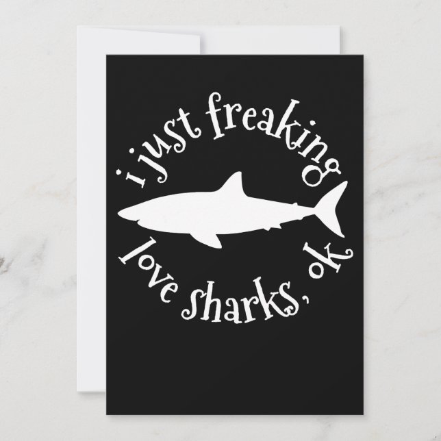 Carte De Remerciements J'adore tout simplement les requins, Ok - Cadeaux  (Devant)