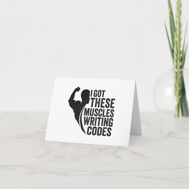 Carte De Remerciements J'Ai Ces Muscles Écrire Des Codes Drôle Fitness (Devant)