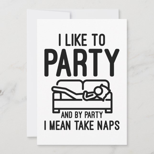 Carte De Remerciements J'Aime Faire La Fête (Devant)
