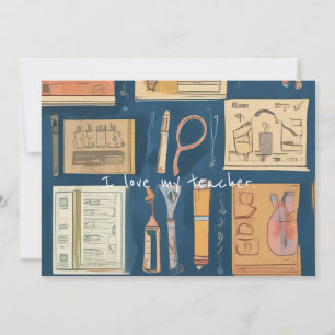 Carte De Remerciements J'aime mon professeur
