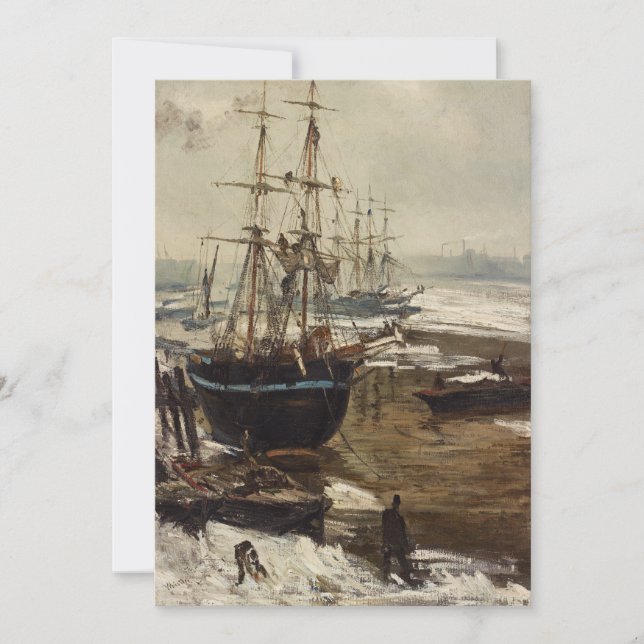 Carte De Remerciements James Whistler - La Tamise dans la glace (Devant)