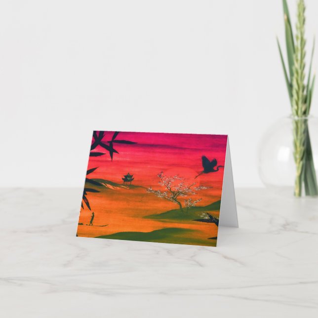 Carte de remerciements JAPONAISE ART SUNSET (Devant)