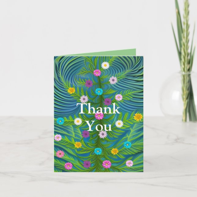 Carte De Remerciements Jardin Abstrait de la petite salade (Devant)