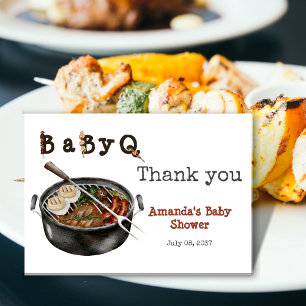 Carte De Remerciements Jardin barbecue  Baby shower