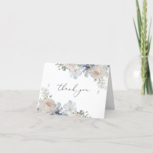 Carte De Remerciements Jardin bleu poussiéreux Floral