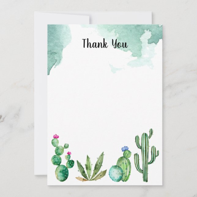 Carte De Remerciements Jardin de cactus (Devant)