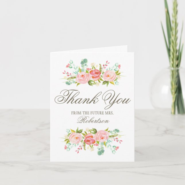 Carte De Remerciements Jardin de roses | Remerciements pour la Baby Showe (Devant)