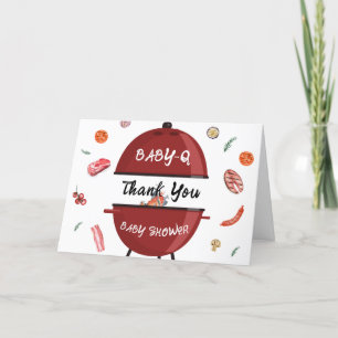 Carte De Remerciements Jardin extérieur moderne Baby shower barbecue