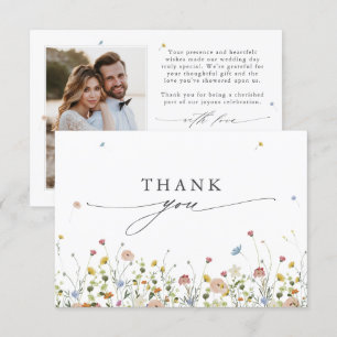 Carte De Remerciements Jardin Fleur sauvage de printemps Floral minimalis