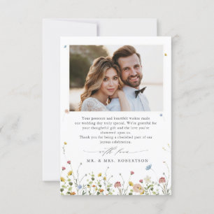 Carte De Remerciements Jardin Fleur sauvage de printemps Floral minimalis