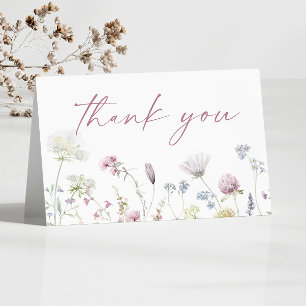 Carte De Remerciements Jardin Floral de Fleurs Sauvages