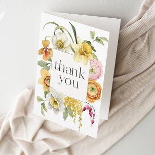 Carte De Remerciements Jardin lumineux de printemps Aquarelle Floral Merc