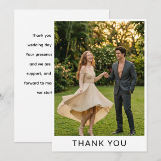 Carte De Remerciements Jardin minimaliste élégant PHOTO Mariage