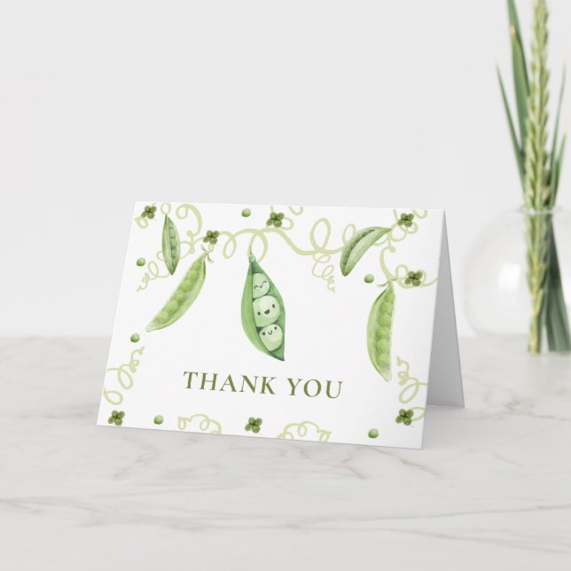 Carte De Remerciements Jardin Moderne Pois Sucré Dans Baby shower Pod (Devant)