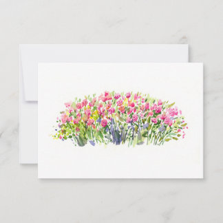 Carte De Remerciements Jardin Rose en Fleurs – Conception Florale Minimal