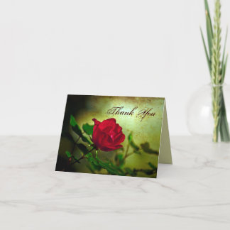 Carte De Remerciements jardin rouge rose steampunk gothique mariage