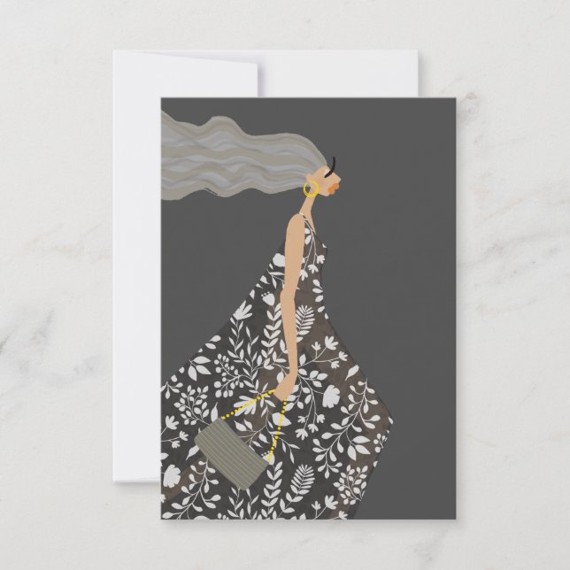 Carte De Remerciements Jardin Swag Fashionista Illustration de mode (Devant)