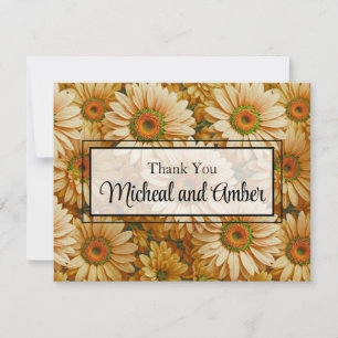 Carte De Remerciements Jaune floral jaune tournesol jaunes marguerites