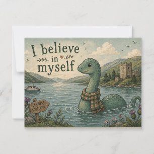 Carte De Remerciements Je crois en moi-même Loch Ness Monster fantaisiste