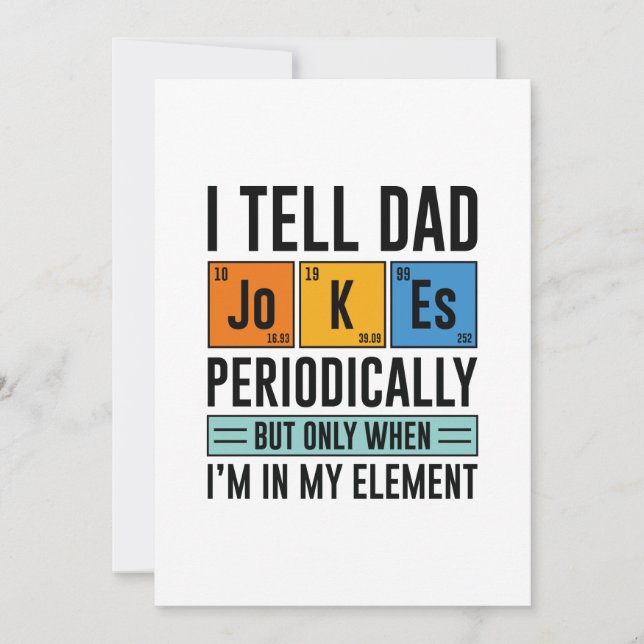 Carte De Remerciements Je Dis À Papa Des Blagues Périodiquement (Devant)