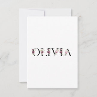 Carte De Remerciements Je m'appelle Olivia. Je m'appelle Olivia.