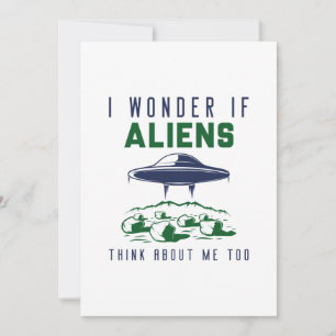 Carte De Remerciements Je Me Demande Si Les Aliens Pensent À Moi Aussi
