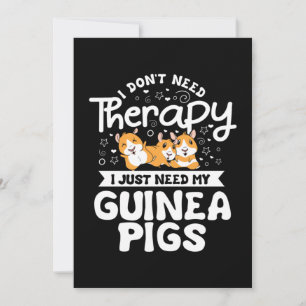 Carte De Remerciements Je n'ai pas besoin Thérapie Guinée Pig Cavy Rodden