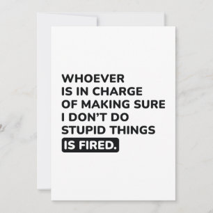 Carte De Remerciements Je ne fais pas des choses stupides