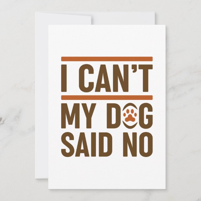 Carte De Remerciements Je ne peux pas dire non à mon chien (Devant)