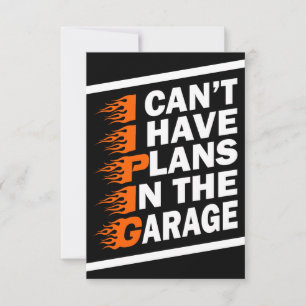 Carte De Remerciements Je ne peux pas, j'ai des projets dans le garage Am