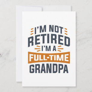 Carte De Remerciements Je ne suis pas à la retraite Je suis un grand-père