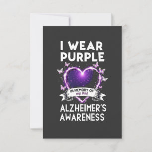 Carte De Remerciements Je porte le violet en mémoire de mon père Alzheime
